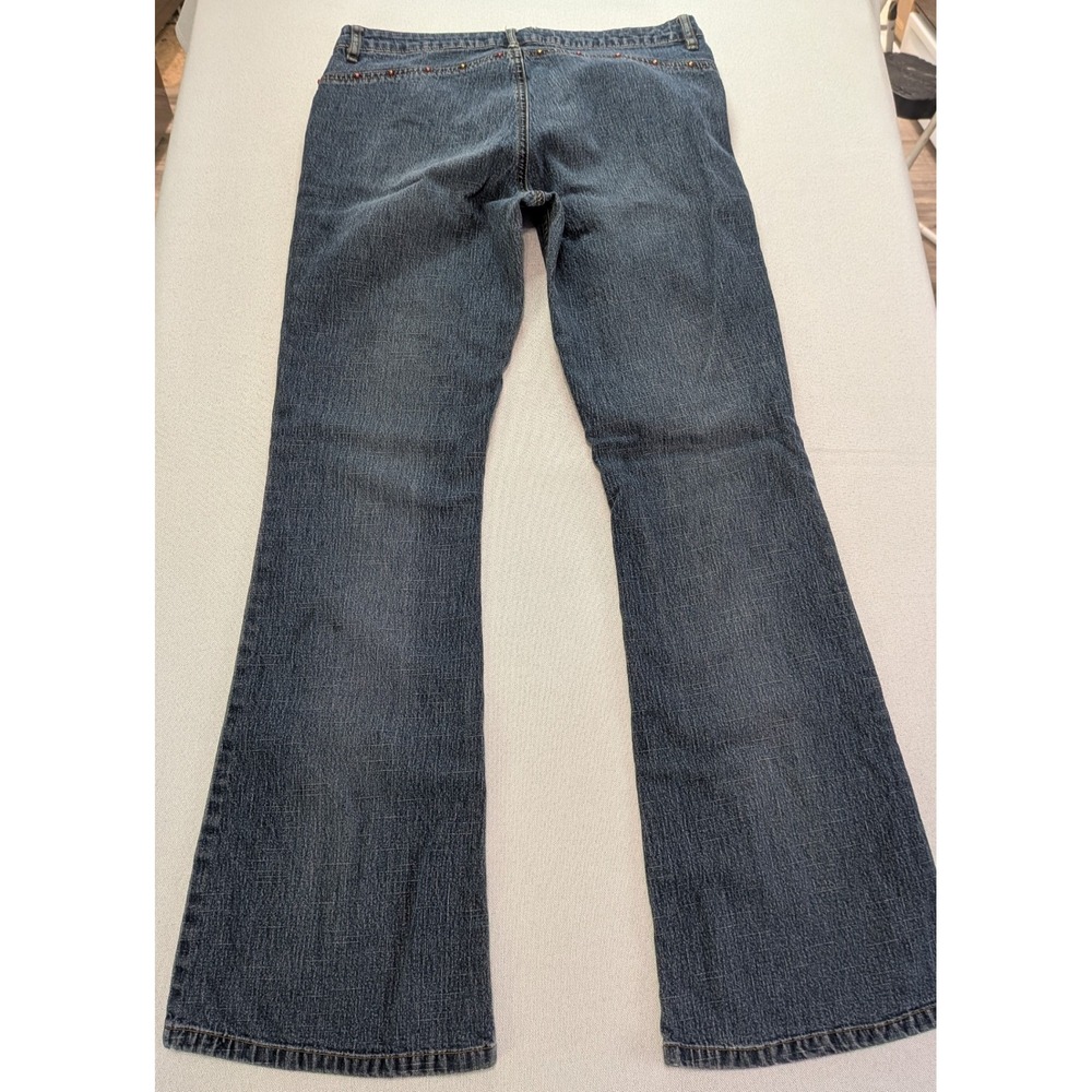 Paris Blues Flare Jeans Women Size 9 Dark Wash Blue Studded Y2K HCR-23518 - Picture 6 of 6